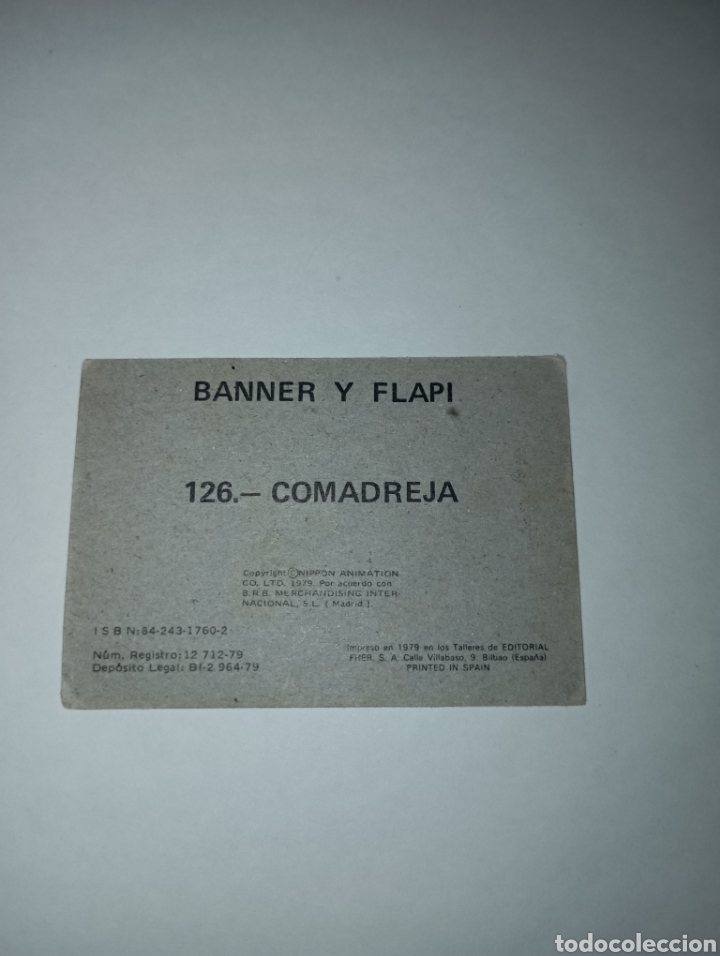Coleccionismo cromos antiguos: BANNER Y FLAPI CROMO NUM 126 A&Ntilde;O 1979 BRB - Foto 2