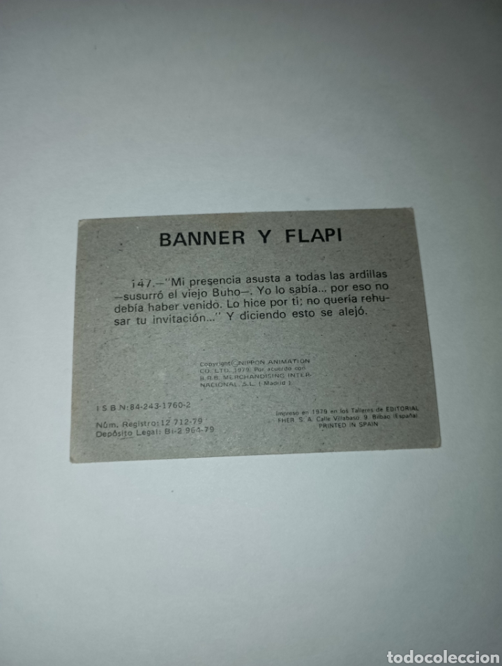 Coleccionismo cromos antiguos: BANNER Y FLAPI CROMO NUM 147 A&Ntilde;O 1979 BRB - Foto 2