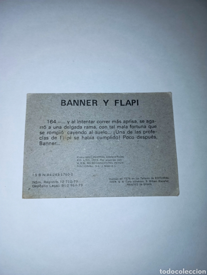 Coleccionismo cromos antiguos: BANNER Y FLAPI CROMO NUM 164 A&Ntilde;O 1979 BRB - Foto 2