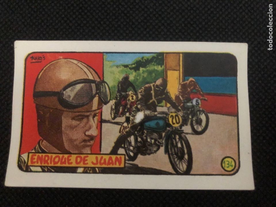 Colecionismo Cromos antigos: CROMO MOTO ENRIQUE DE JUAN H&Eacute;ROES MUNDIALES CLIPER # 134 NUNCA PEGADO A&Ntilde;O 1952
