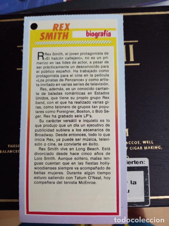 Coleccionismo cromos antiguos: FICHA SUPER POP 30 REX SMITH EL HALCON CALLEJERO - Foto 2