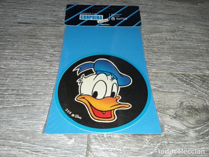 Coleccionismo Cromos antiguos: CROMO PEGATINA EN BLISTER ADHESIVOS AYMSA CROPRIDA A&Ntilde;OS 80 DISNEY DONALD