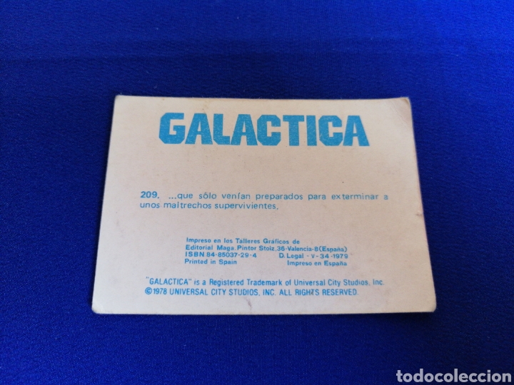 Coleccionismo cromos antiguos: GALACTICA N&Uacute;MERO 209 - Foto 2