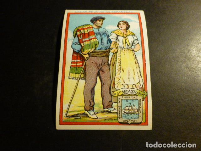 Collectable Antique Stickers: SAN SEBASTIAN GUIPUZCOA TIPOS Y ESCUDO DE LA PROVINCIA ANTIGUO CROMO A&Ntilde;OS 30