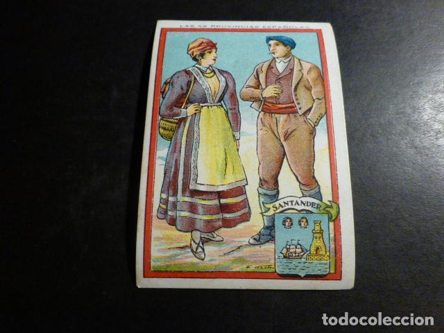 Collectable Antique Stickers: SANTANDER CANTABRIA TIPOS Y ESCUDO DE LA PROVINCIA ANTIGUO CROMO A&Ntilde;OS 30