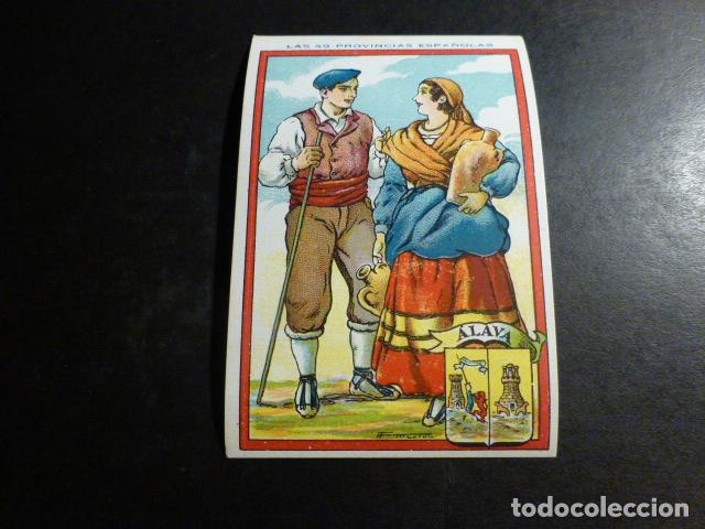 Coleccionismo cromos antiguos: ALAVA TIPOS Y ESCUDO DE LA PROVINCIA ANTIGUO CROMO A&Ntilde;OS 30