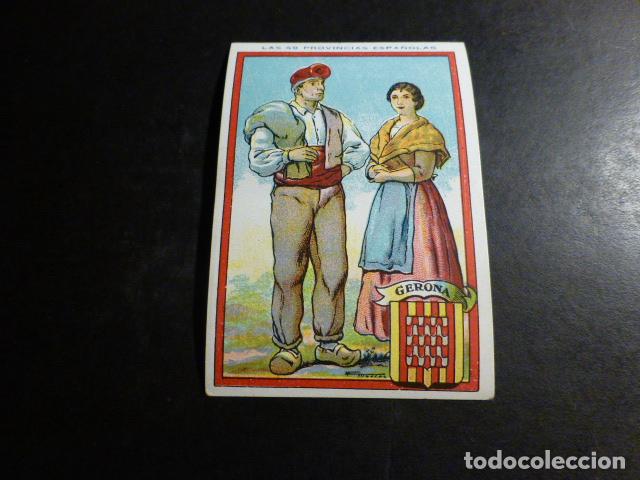 Coleccionismo cromos antiguos: GERONA TIPOS Y ESCUDO DE LA PROVINCIA ANTIGUO CROMO A&Ntilde;OS 30