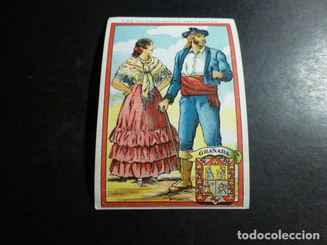 Coleccionismo cromos antiguos: GRANADA TIPOS Y ESCUDO DE LA PROVINCIA ANTIGUO CROMO A&Ntilde;OS 30