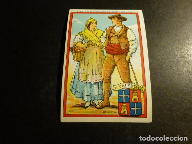 Coleccionismo cromos antiguos: PALENCIA TIPOS Y ESCUDO DE LA PROVINCIA ANTIGUO CROMO A&Ntilde;OS 30