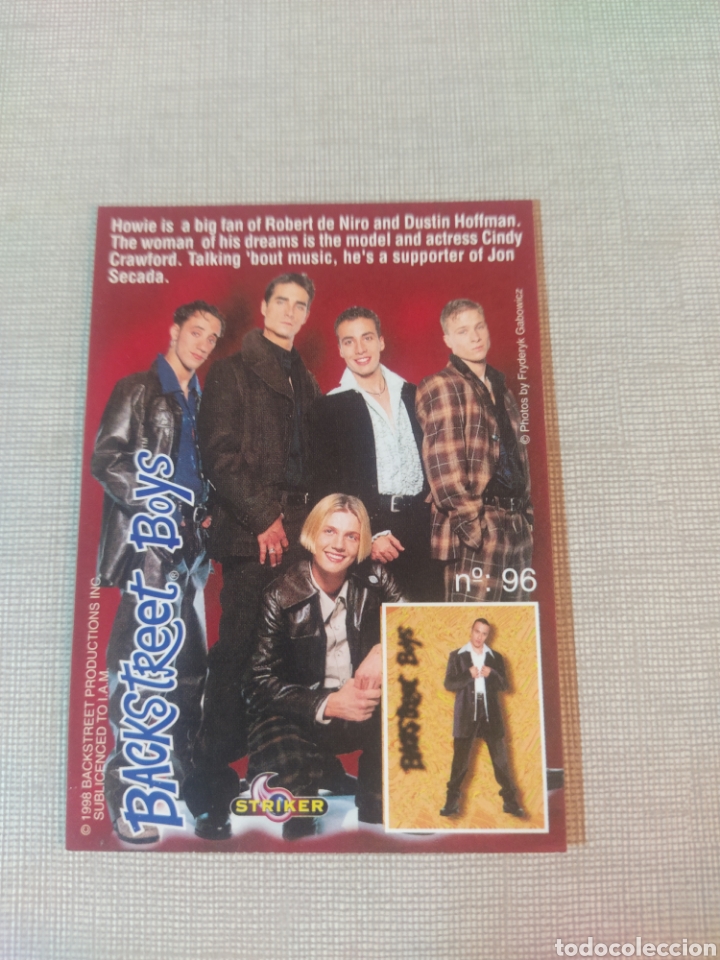 Coleccionismo cromos antiguos: Cromo backstreet boys 1998 striker - Foto 2