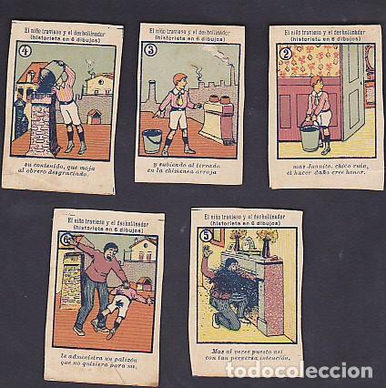 Collezionismo Figurine antiche: LOTE DE 5 CROMOS EL NI&Ntilde;O TRAVIESO Y EL DESHOLLINADOR FALTAN N&ordm; 1