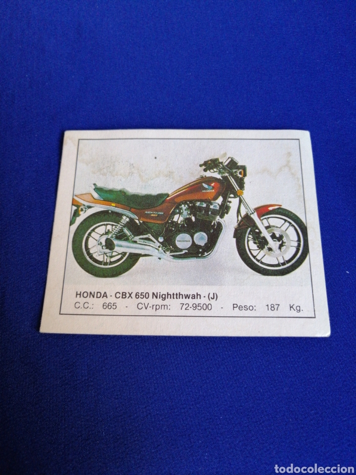 Collectionnisme Cartes &agrave; collectionner anciennes: MOTOS - HONDA CBX 650 NIGHTTWAH N&Uacute;MERO 66