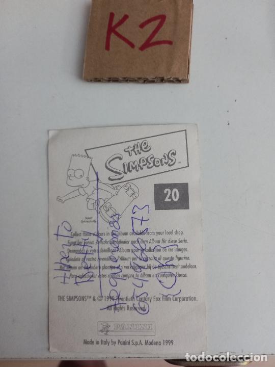 Coleccionismo cromos antiguos: THE SIMPSONS PANINI 20 - Foto 2