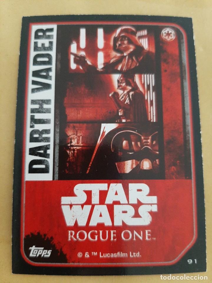 Coleccionismo cromos antiguos: DARTH VADER # 91 STAR WARS ROGUE ONE TOPPS - Foto 2
