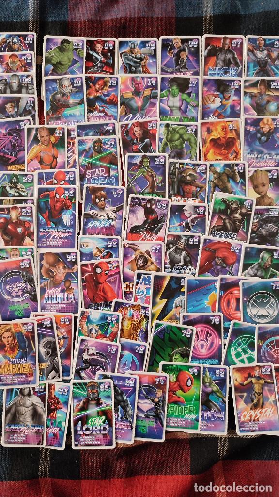 Coleccionismo cromos antiguos: 73 cartas Marvel carrefour + 33 repes - Foto 1