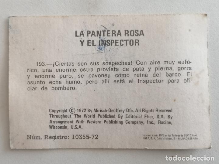 Coleccionismo cromos antiguos: CROMO LA PANTERA ROSA Y EL INSPECTOR, N&ordm; 193 - Foto 2