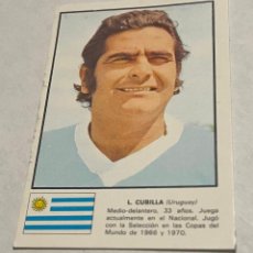 Coleccionismo Cromos antiguos: DISGRA MUNICH 1974 CROMO FUTBOL WORLD ASES MUNDIAL 74 L. CUBILLA URUGUAY DESPEGADO. Lote 365955636