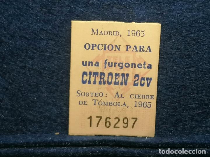 Coleccionismo Cromos antiguos: Sorteo Madrid 1965 citroen 2 cv tombola cromo TELEFUNKEN 51