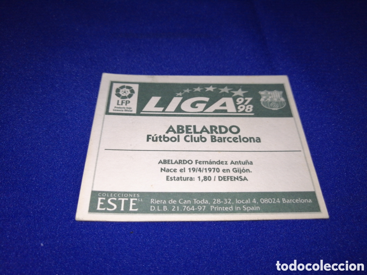 Coleccionismo cromos antiguos: LIGA 97-98 ABELARDO - Foto 2