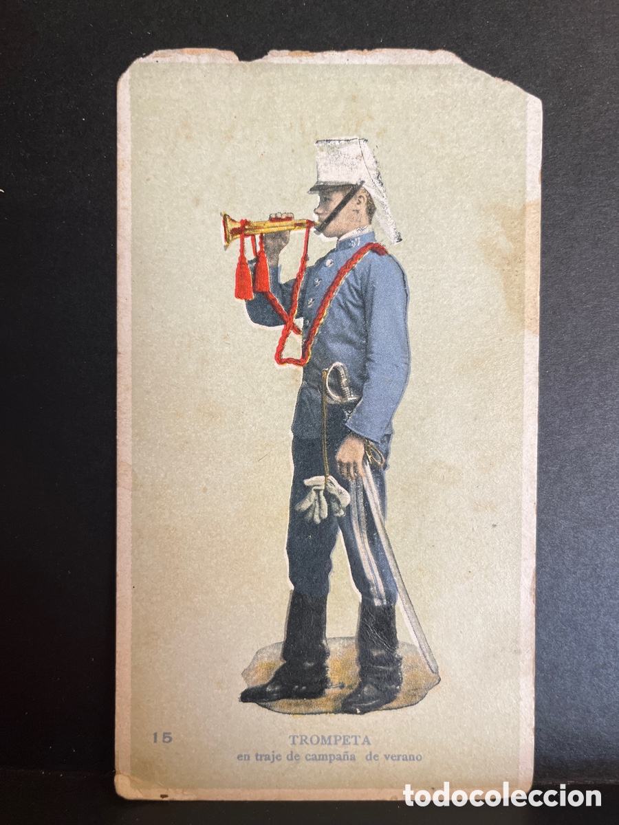 Coleccionismo Cromos antiguos: CROMO PUBLICIDAD AL DORSO-CHOCOLATES CONDAL-BARCELONA-TROMPETA-N&ordm;15-Militaria Indumentaria.