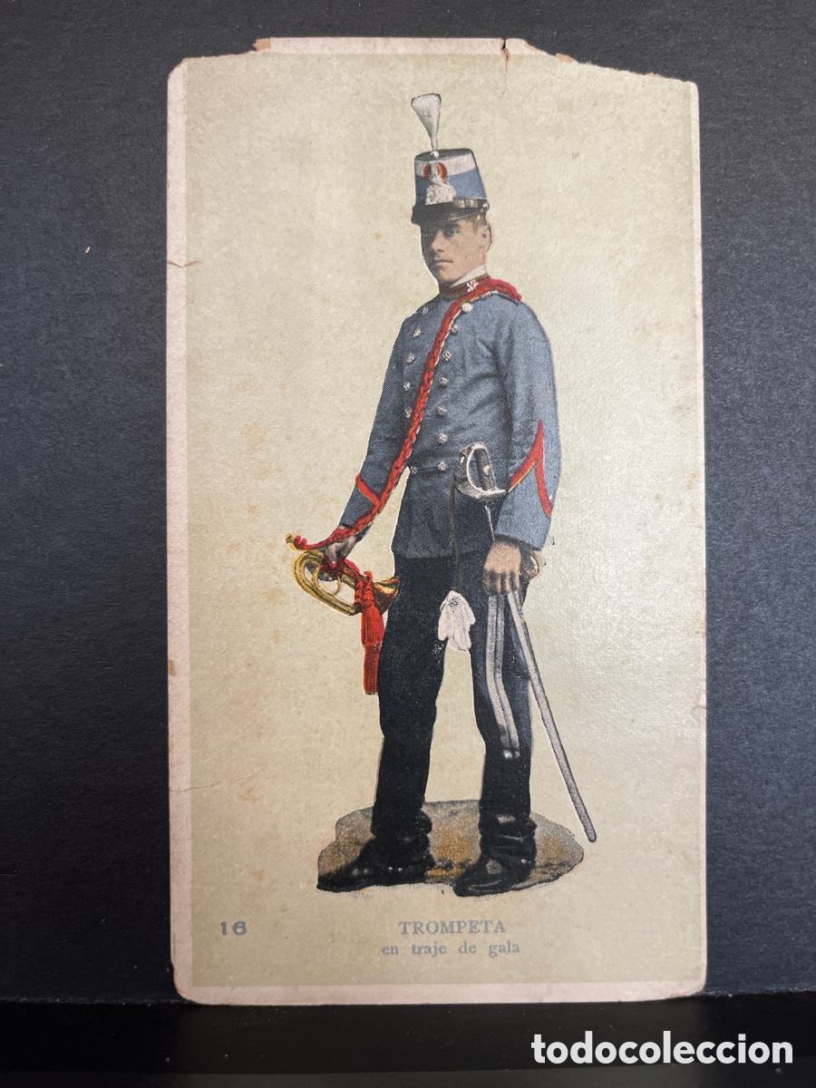 Coleccionismo Cromos antiguos: CROMO PUBLICIDAD AL DORSO-CHOCOLATES CONDAL-BARCELONA-TROMPETA GALA-N&ordm;16-Militaria Indumentaria.
