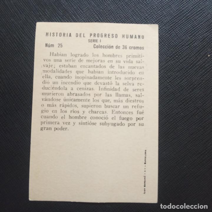 Coleccionismo cromos antiguos: HISTORIA DEL PROGRESO HUMANO CROMO CHOCOLATES - CC5 - SB2 - 25 - Foto 2