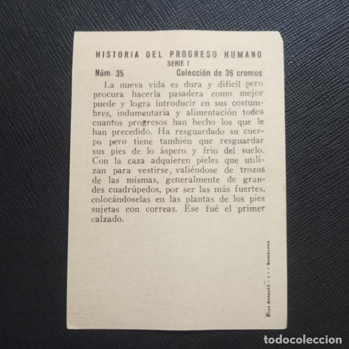 Coleccionismo cromos antiguos: HISTORIA DEL PROGRESO HUMANO CROMO CHOCOLATES - CC5 - SB2 - 35 - Foto 2
