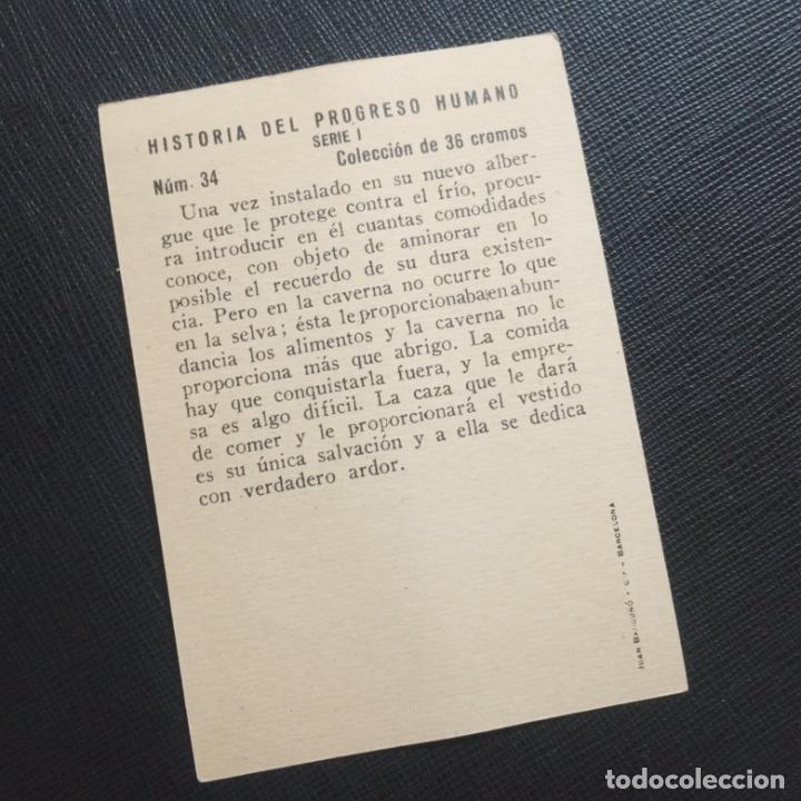 Coleccionismo cromos antiguos: HISTORIA DEL PROGRESO HUMANO CROMO CHOCOLATES - CC5 - SB2 - 34 - Foto 2