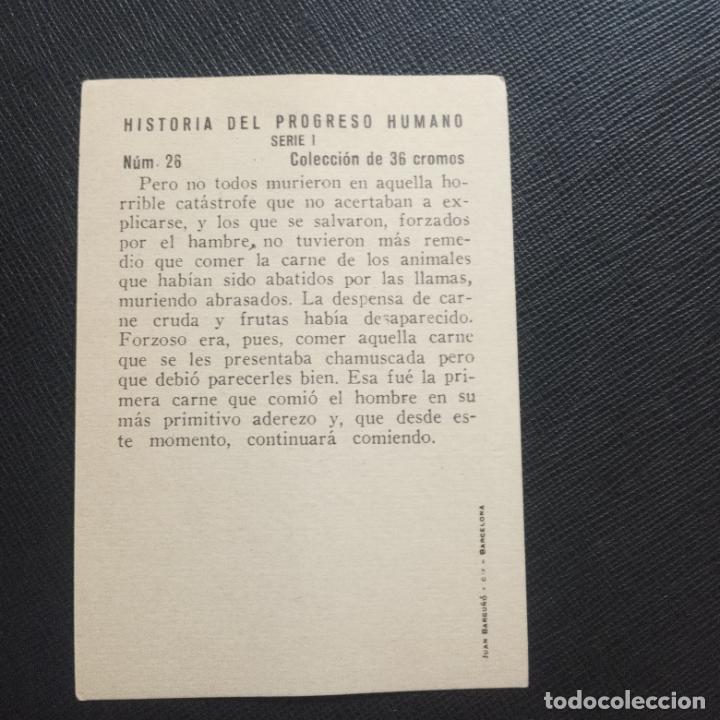 Coleccionismo cromos antiguos: HISTORIA DEL PROGRESO HUMANO CROMO CHOCOLATES - CC5 - SB2 - 26 - Foto 2