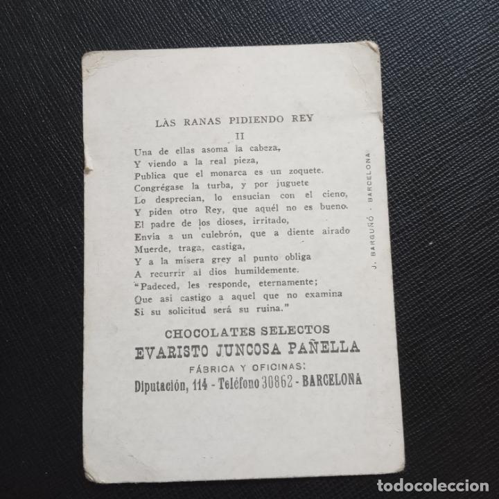 Coleccionismo cromos antiguos: FABULAS CHOCOLATES JUNCOSA CROMO - CC5 - SB6 - 2 - Foto 2