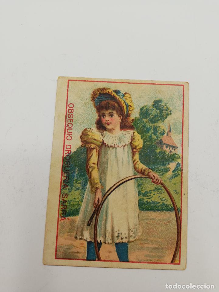 Coleccionismo cromos antiguos: CROMO LITOGRAFICO. IMPORTANCIA DEL VERDADERO MERITO. SARRA. MED: 10 X 8 CM APROX.