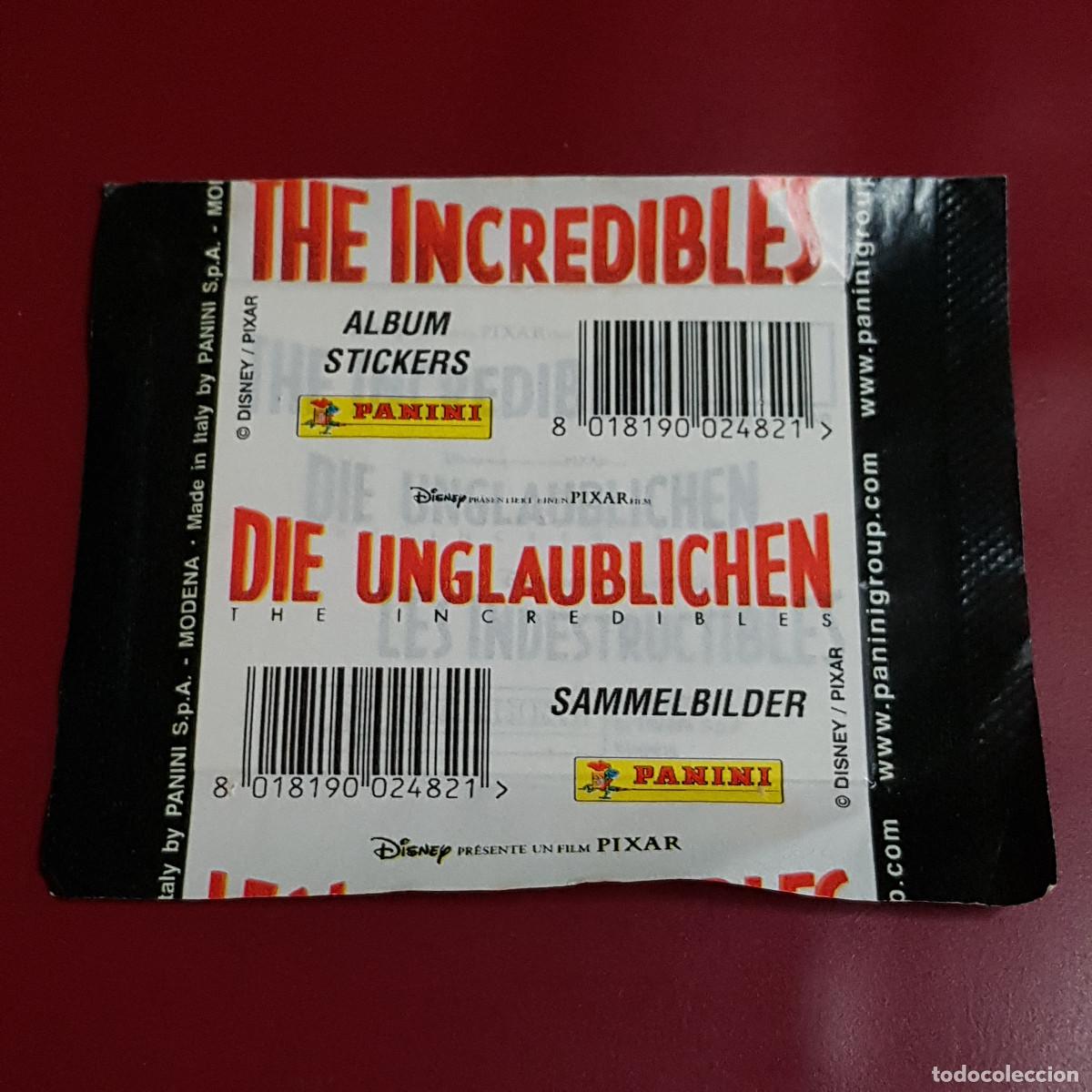Coleccionismo cromos antiguos: PANINI - LOS INCREIBLES - UN SOBRE DE CROMOS SIN ABRIR - Foto 2
