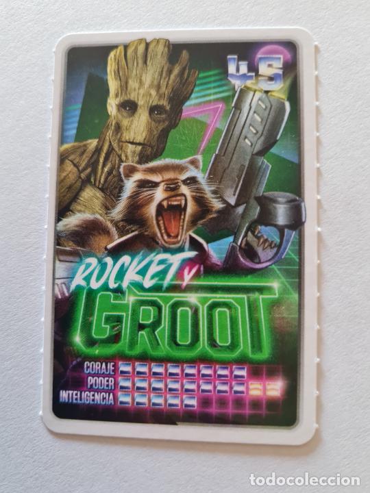 Coleccionismo cromos antiguos: N&ordm; 45 ROCKET Y GROOT - MARVEL. DESCUBRE TU PODER CROMO CARD CARREFOUR 2022 - Foto 1