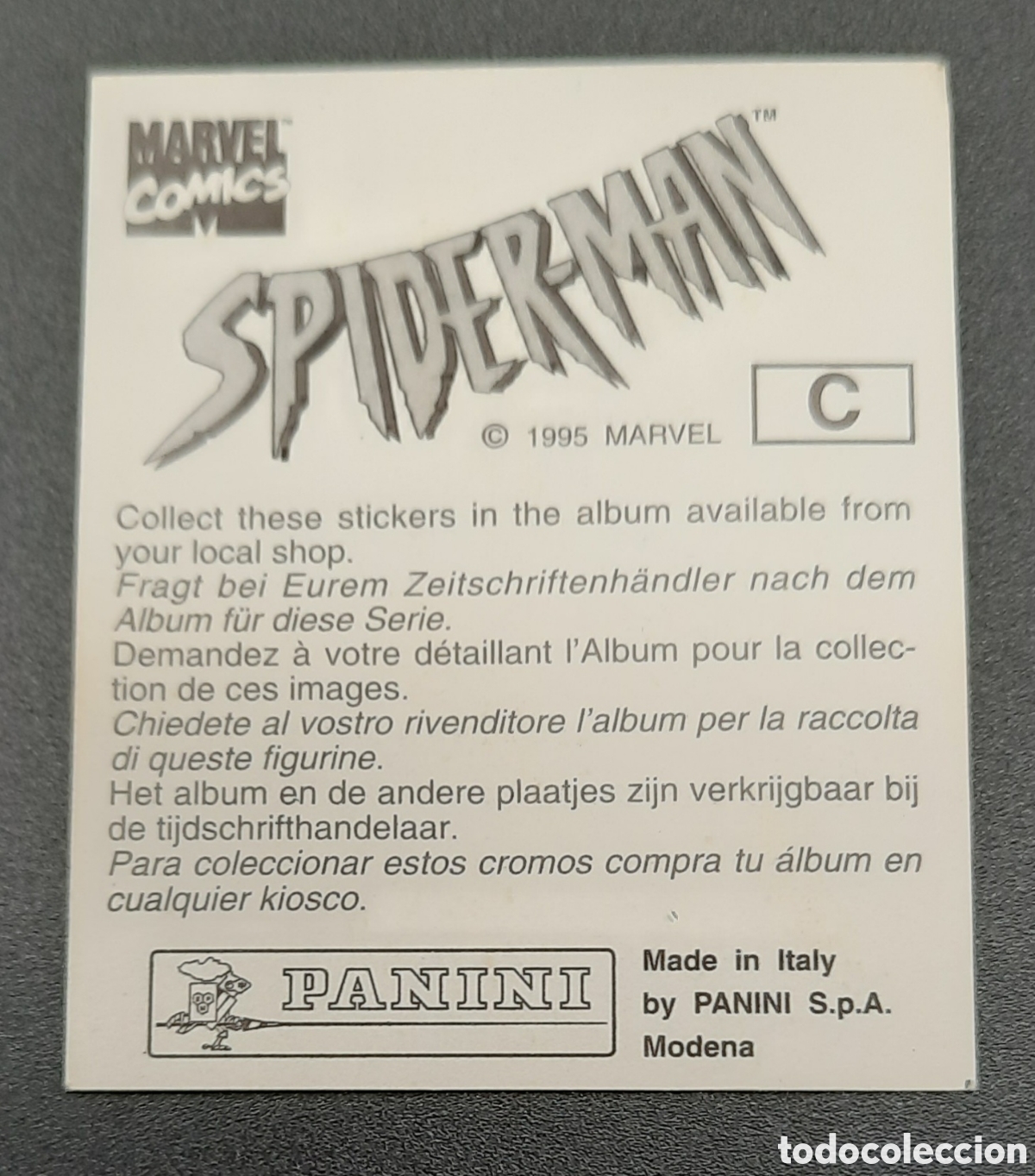 Coleccionismo cromos antiguos: CROMO COLECCION SPIDERMAN 1995 / PANINI / N&ordm; C - Foto 2