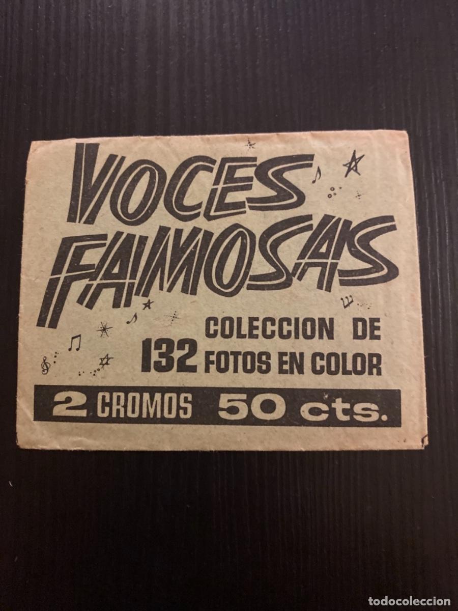 Coleccionismo cromos antiguos: Sobre sin abrir cerrado con cromos Colecci&oacute;n voces famosas
