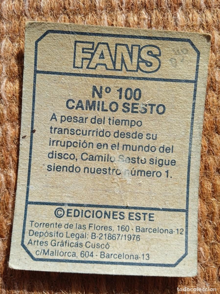 Coleccionismo cromos antiguos: FANS - EDICIONES ESTE - N&ordm; 100 - CAMILO SESTO - Foto 2
