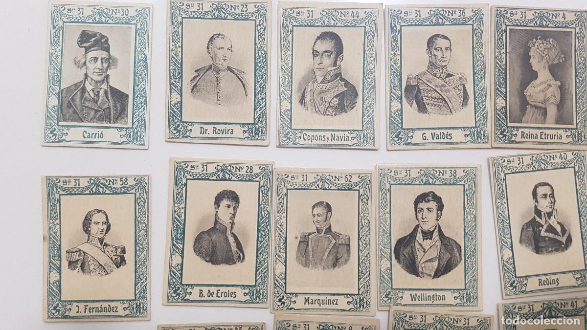 Collezionismo Figurine antiche: LOTE 39 CROMOS FOTOTIPIA SERIE 31 PERSONAJES LA GUERRA DE LA INDEPENDENCIA (1908) CENTENARIO SITIOS