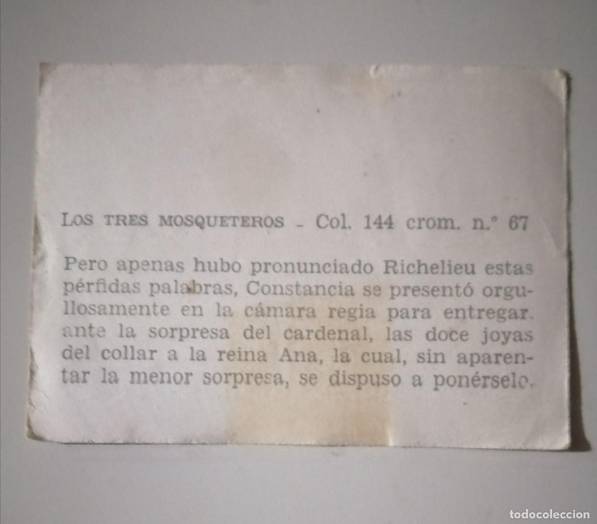 Coleccionismo cromos antiguos: Cromo Los Tres Mosqueteros n&deg;67 - Foto 2