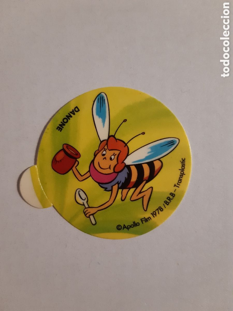 Coleccionismo cromos antiguos: Pegatina Abeja Maya de Danone a&ntilde;o 1978 nunca pegada - Foto 1