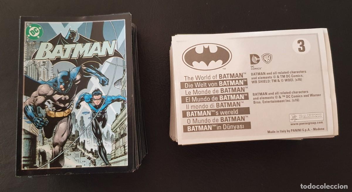 Coleccionismo cromos antiguos: Lote de 113 cromos distintos de Batman el mundo de Batman Panini 2016