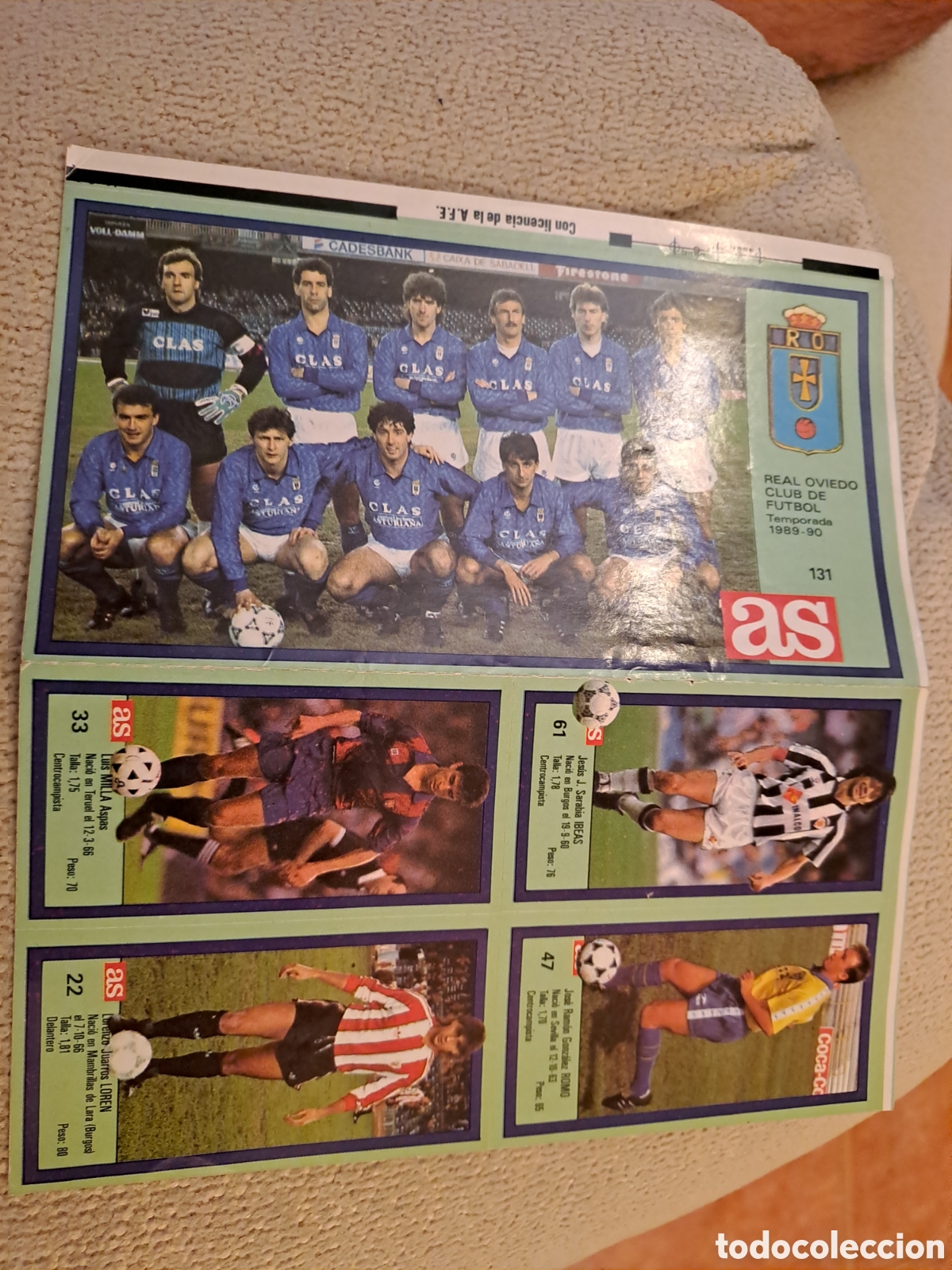 Collectionnisme Cartes &agrave; collectionner anciennes: LAMINA NUEVA LOS ASES DE LA LIGA OVIEDO IBEAS CASTELL&Oacute;N ROMO CADIZ MILLA FC BARCELONA LOREN BILBAO