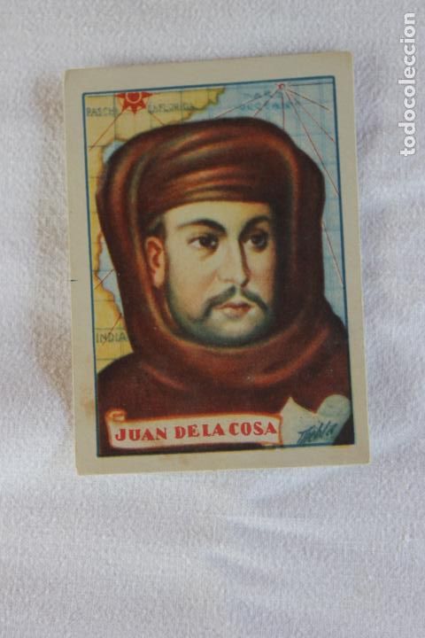 Collezionismo Figurine antiche: CROMO N&ordm; 1 JUAN DE LA COSA BIOGRAFIAS CAJA DE AHORROS DEL SURESTE DE ESPA&Ntilde;A