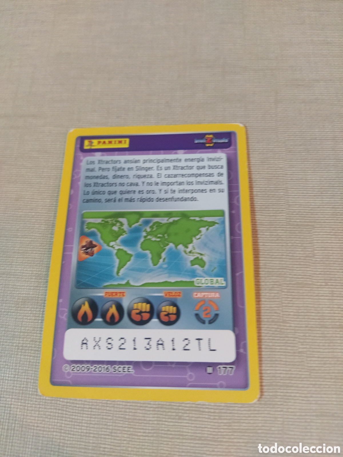 Coleccionismo cromos antiguos: Cromo PANINI Invizimals 2009-2016 SLINGER - Foto 2
