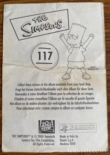 Coleccionismo cromos antiguos: CROMO THE SIMPSONS 117 BART SIMPSON - PANINI - 2000 - Foto 2