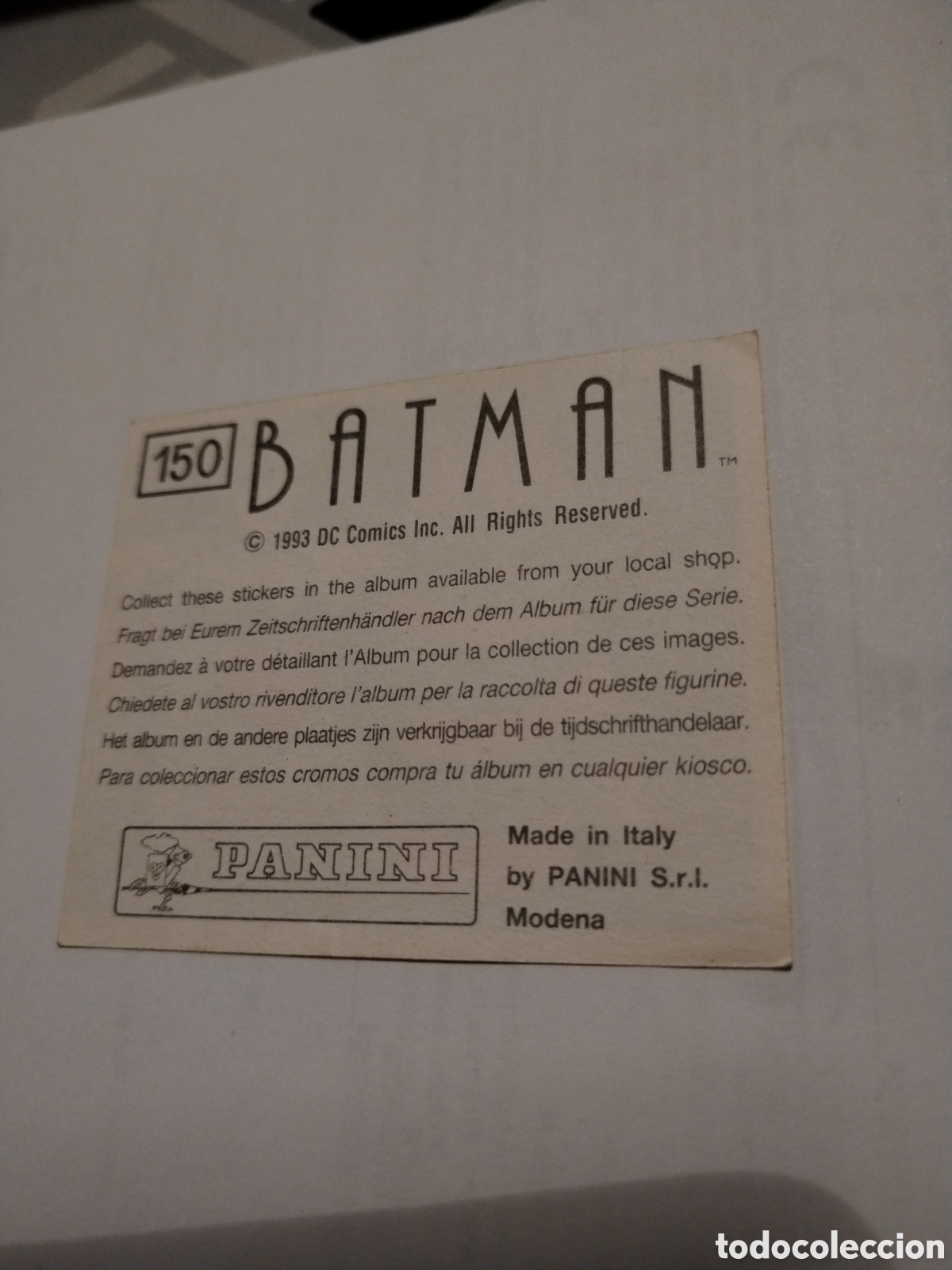 Coleccionismo cromos antiguos: Cromo Batman panini 1993 n&deg;150 - Foto 2