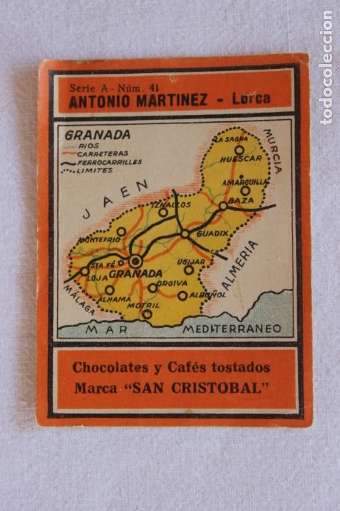 Coleccionismo cromos antiguos: CROMO GRANADA CHOCOLATES Y CAFES SAN CRISTOBAL, LORCA - Foto 1