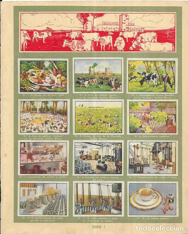 Collectable Antique Stickers: Cromo. Caldo Gallina Blanca. serie n&ordm; 1 Completa 3&ordf; edicion 12 cromos