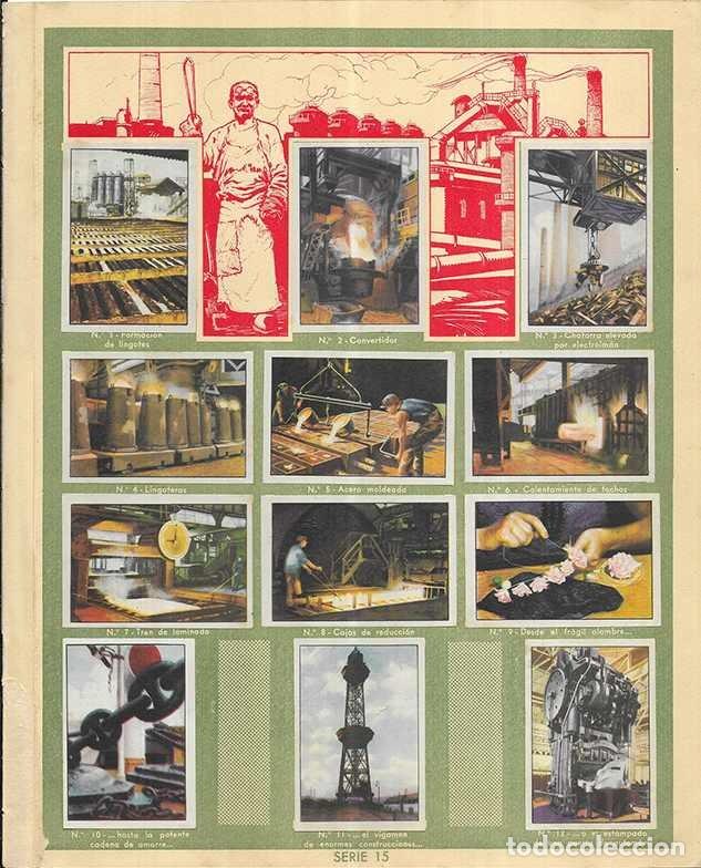 Coleccionismo Cromos antiguos: Cromo.Fabricacion del Acero. serie n&ordm; 15 Completa Gallina Blanca 3&ordf; edicion 12 cromos