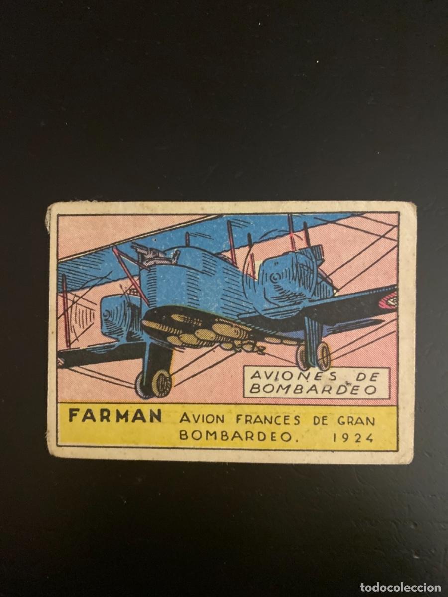 Coleccionismo cromos antiguos: Cromos nunca pegados editorial el Cisne aviones de bombardeo Farman Francia 1924