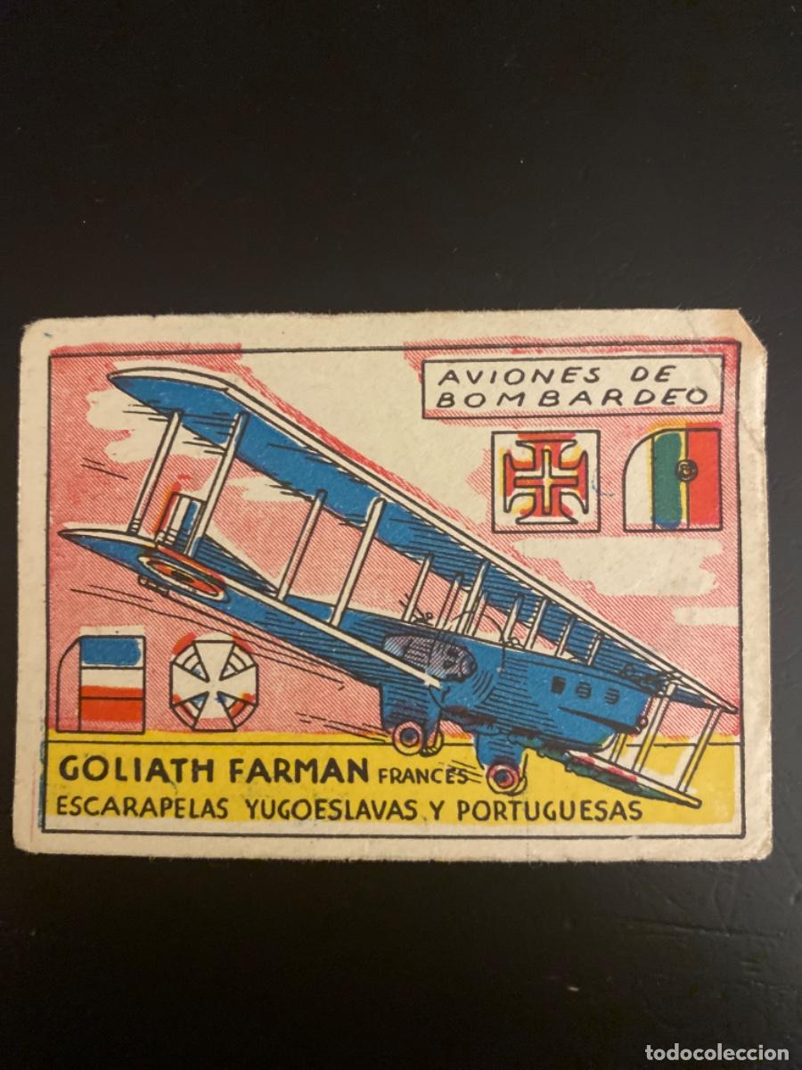 Coleccionismo cromos antiguos: Cromos nunca pegados editorial el Cisne aviones de bombardeo Goliath Farman